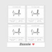 Transparant modern kaarsenlabel sticker (Vel)