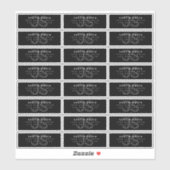 Transparant Modern Monogram Adreslabel Sticker (Vel)