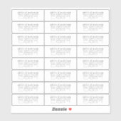 Transparant Modern Monogram Bruiloft Retouradres Sticker (Vel)