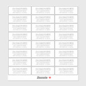 Transparant Modern Zwart & Duidelijk Terugkeeradre Sticker (Vel)