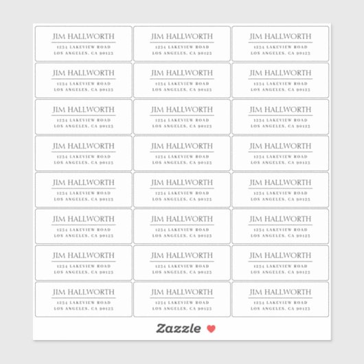 Transparant Modern Zwart & Duidelijk Terugkeeradre Sticker (Vel)