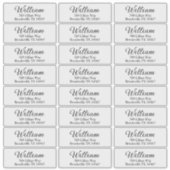 Transparant Modern Zwart & Helder Retouradres Sticker (Voorkant)