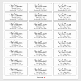 Transparant Modern Zwart & Helder Retouradres Sticker