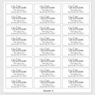 Transparant Modern Zwart & Helder Retouradres Sticker