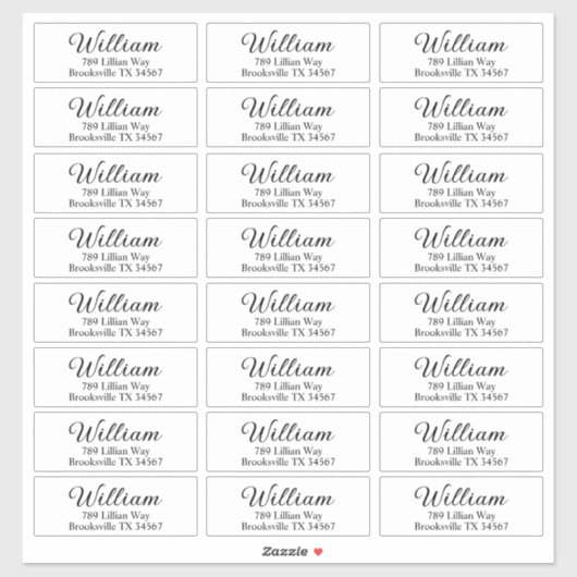 Transparant Modern Zwart & Helder Retouradres Sticker (Vel)