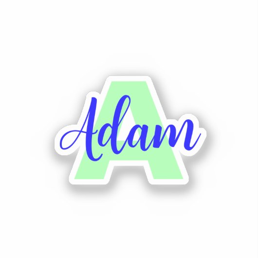 Transparant monogram + naam | Waterdichte Stickers (Voorkant)