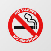 Transparant niet roken of vapen teken venster clin raamsticker (Vel)