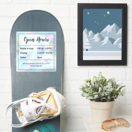 Transparant Open Hours Sticker