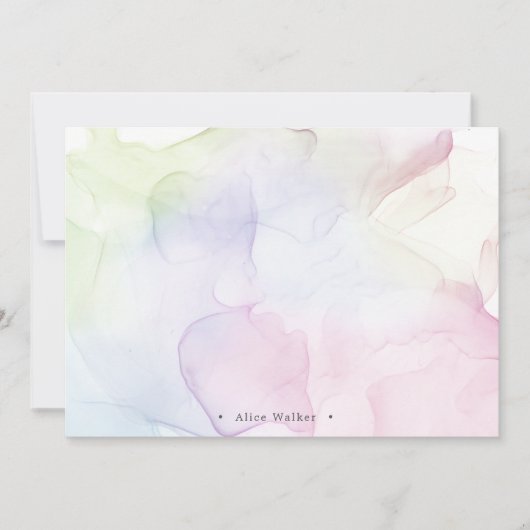 transparant pastelzijde monogram briefpapier notitiekaartje (Voorkant)