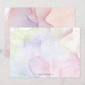transparant pastelzijde monogram briefpapier notitiekaartje (Voorkant / Achterkant)