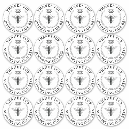 Transparant Queen Bee Hartelijk dank voor uw steun Sticker (Voorkant)