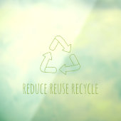 Transparant Reduce Hergebruik Recycle Eco Zakelijk Raamsticker (Vel 3)