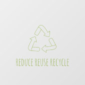 Transparant Reduce Hergebruik Recycle Eco Zakelijk Raamsticker (Vel)