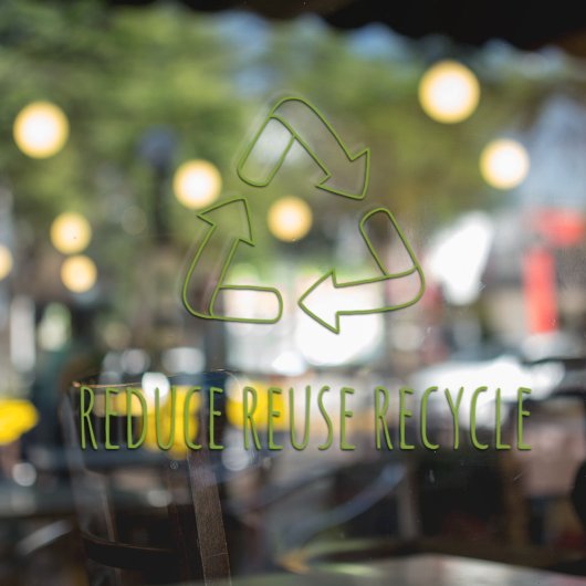 Transparant Reduce Hergebruik Recycle Eco Zakelijk Raamsticker