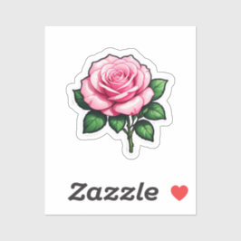 Transparant Roze Roze Bloem Sticker