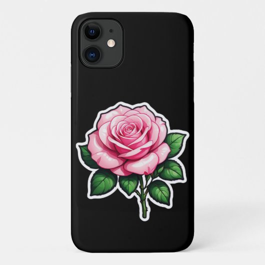 Transparant Roze Roze Bloem Sticker Case-Mate iPhone Case (Achterkant)