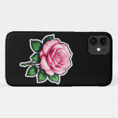 Transparant Roze Roze Bloem Sticker Case-Mate iPhone Case (Achterkant (horizontaal))