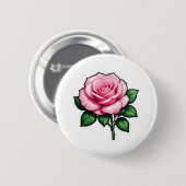 Transparant Roze Roze Bloem Sticker Ronde Button 5,7 Cm (Voorkant /achterkant)