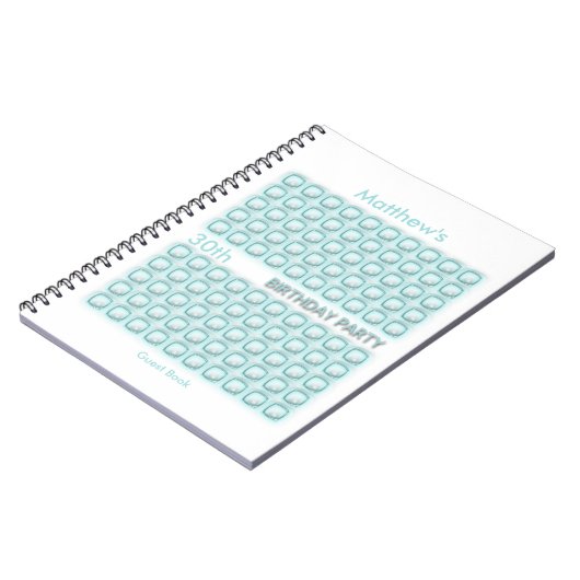 Transparant Squares 30e Birthday Party Guest Book Notitieboek (Linkerzijde)