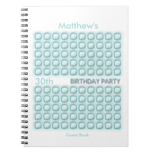 Transparant Squares 30e Birthday Party Guest Book Notitieboek (Voorkant)