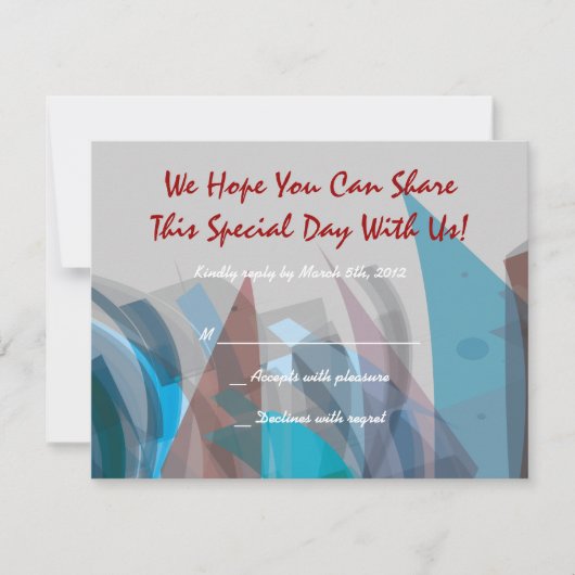 TRANSPARANT STAR Bar Mitzvah Reply Card RSVP Kaartje (Voorkant)