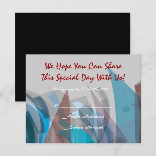 TRANSPARANT STAR Bar Mitzvah Reply Card RSVP Kaartje (Voorkant / Achterkant)