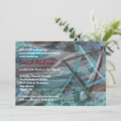 TRANSPARANT STAR Bar Mitzvah uitnodiging (Staand voorkant)