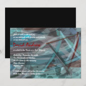 TRANSPARANT STAR Bar Mitzvah uitnodiging (Voorkant / Achterkant)