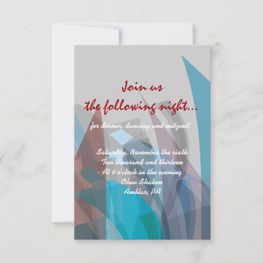 TRANSPARANT STAR Bar Mitzvah uitnodiging (Voorkant)