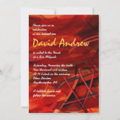 TRANSPARANT STAR Bat Bar Mitzvah Uitnodiging rood (Voorkant)