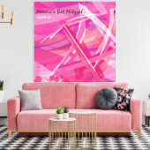 TRANSPARANT STAR-Pink Bat Mitzvah Inlogbord Canvas Afdruk (Insitu (Woonkamer))