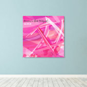 TRANSPARANT STAR-Pink Bat Mitzvah Inlogbord Canvas Afdruk (Insitu (Houten vloer))