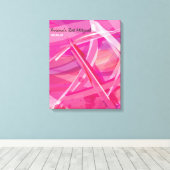 TRANSPARANT STAR-Pink Bat Mitzvah Inlogbord Canvas Afdruk (Insitu (Houten vloer))