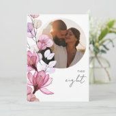 Transparant Stoffig Roos Bloemen Foto Tafelnummer (Staand voorkant)