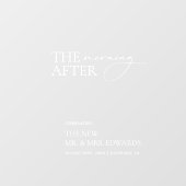 Transparant "The Morning After" Brunch Welkomstbor Raamsticker (Vel)