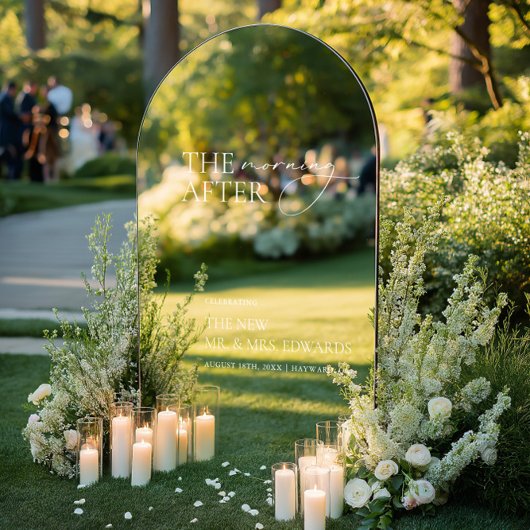 Transparant "The Morning After" Brunch Welkomstbor Raamsticker