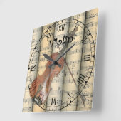 Transparant Violin ~ Rolled vel Music ~ Vierkante Klok (Hoek)
