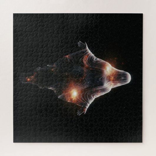 Transparant Vrouw in het universum Legpuzzel (Horizontaal)