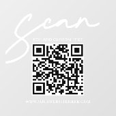 Transparant Wit Minimalistisch Zakelijk QR-code Raamsticker (Vel)