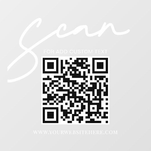 Transparant witte minimalistische zakelijke QR-cod Raamsticker (Vel)