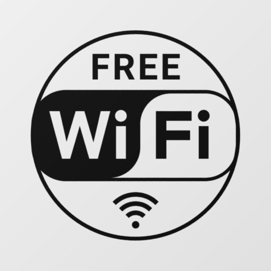 Transparant Zakelijk Gratis WiFi Symbool Venster C Raamsticker (Vel)
