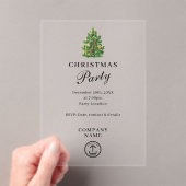 Transparant zakelijk kerstfeest acryl uitnodigingen (Insitu (Draagbaar))