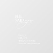 Transparant ze zei ja Vrijgezellenfeest teken Raamsticker (Vel)