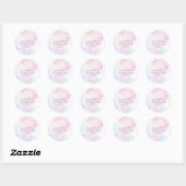 Transparant zijde Elegant Monogram Ronde Sticker (Vel)