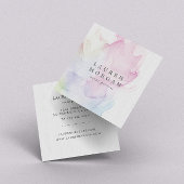 Transparant zijde Elegant Vierkant Visitekaartje