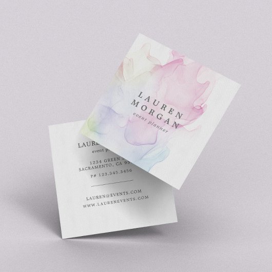 Transparant zijde Elegant Vierkant Visitekaartje