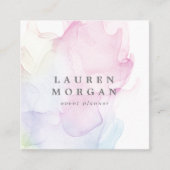 Transparant zijde Elegant Vierkant Visitekaartje (Voorkant)