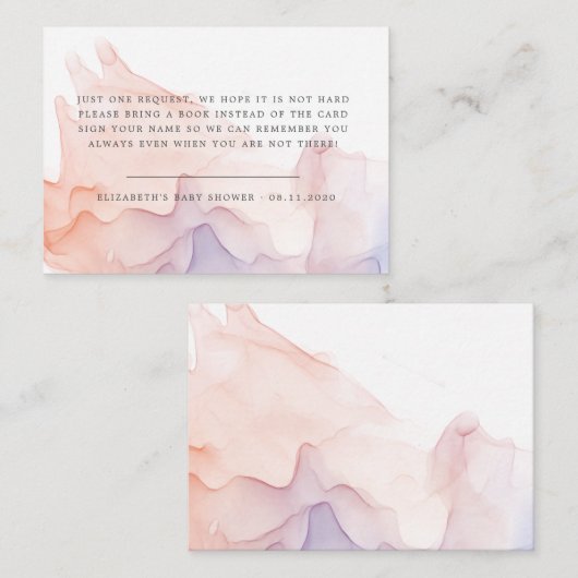 Transparant zijde modern baby shower informatiekaartje (Voorkant / Achterkant)