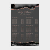 Transparant Zwart en Roos Gouden Agaat prijslijst Acryl Bord (Voorkant)