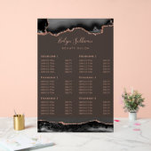 Transparant Zwart en Roos Gouden Agaat prijslijst Acryl Bord (Huwelijk)